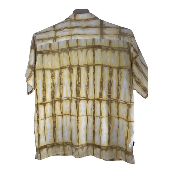 Sean John P Diddy Mens Short Sleeve Button up Shirt Hip Hop Yellow/Brown‎ XL - Picture 5 of 5